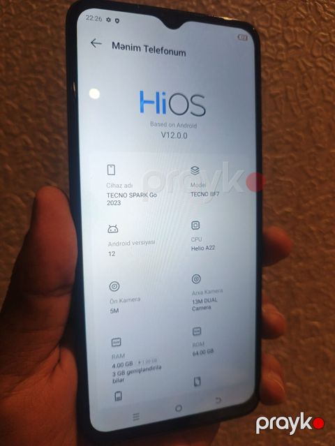 TECNO Spark Go 2023, 64 GB, Mavi rəng — Bakı