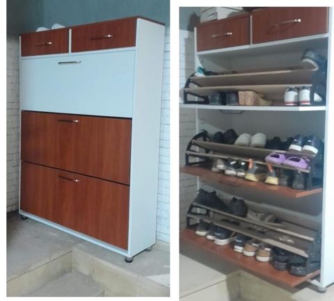 Ayaqqabı dolabı satılır, hündürlük 150sm, en 1.10 sm . Dərunlik 33