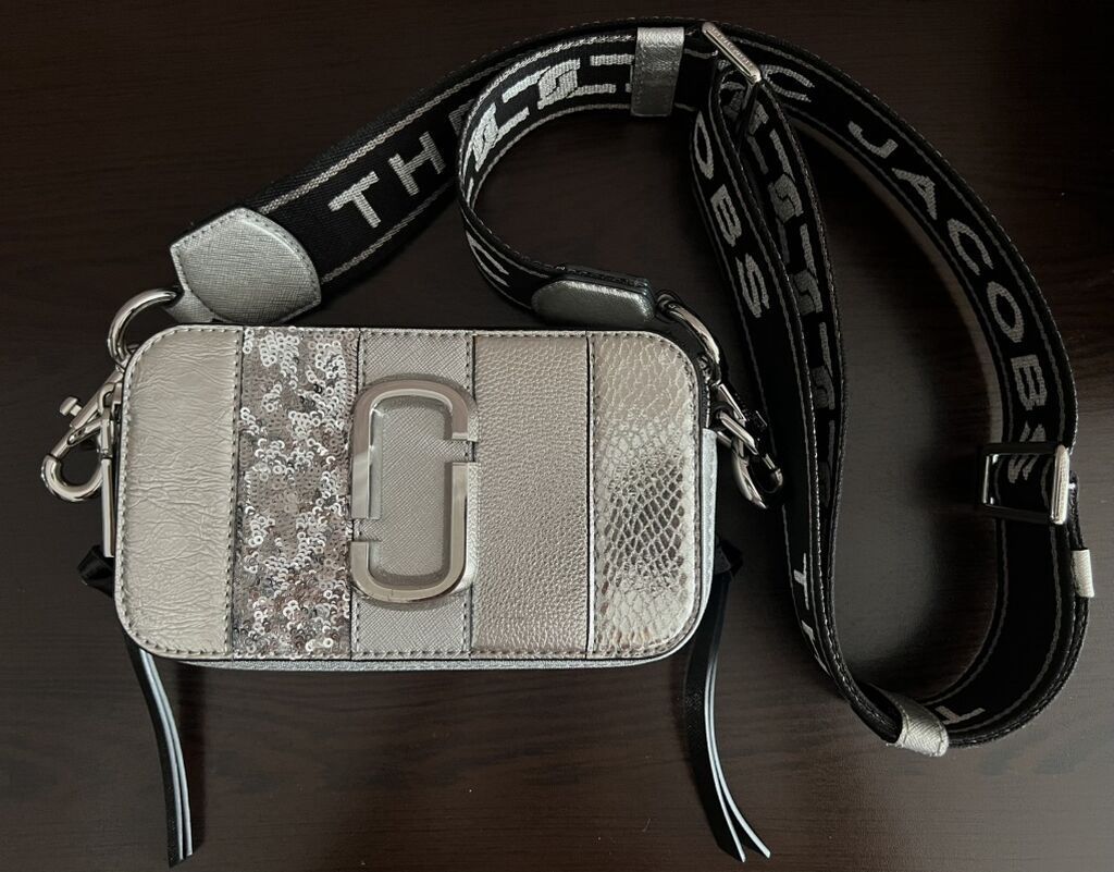Marc Jacobs The Snapshot çanta – gümüş rəngli, parlaq teksturaların — Çantalar, Bakı (3)