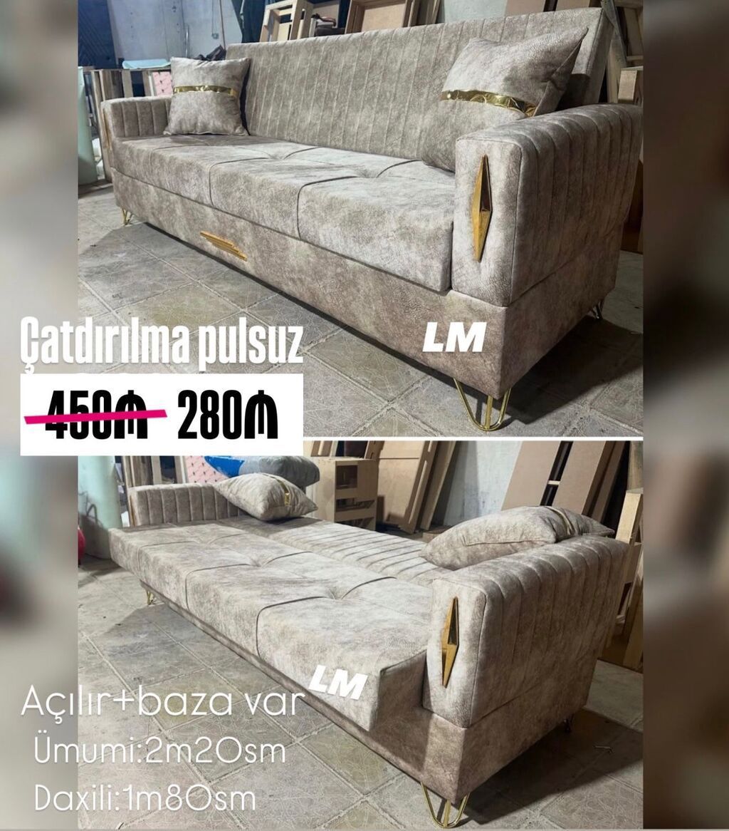 💫 *Divan Müasir dizaynla* _*ENDİRİMLƏ*_ 💃🏻 Qiymət : *280 ₼* Yeni və — Mebel, Bakı