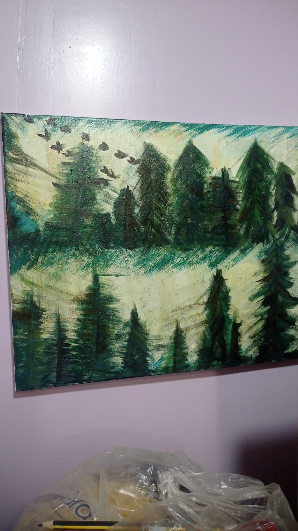 Akril tablo "Meşə mənzərəsi"
