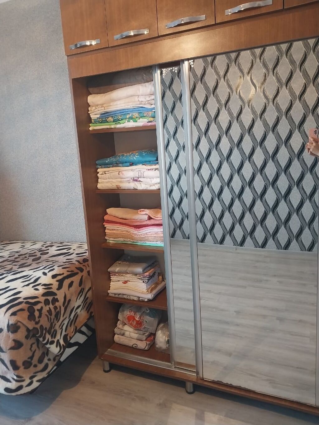 İşlənmiş, 2 qapılı, Güzgülü, Qəhvəyi, Taxta, Kupe, Düz dolab — Mebel, Masazır (3)