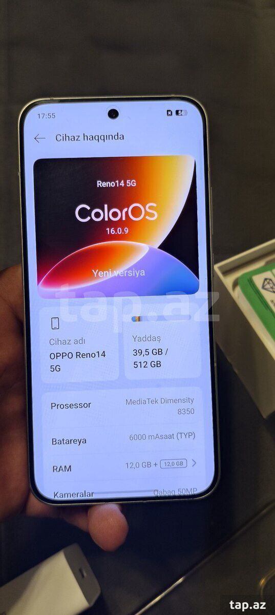 OPPO Reno 14 Brilliant White 512GB/12GB — Telefonlar və qadjetlər, Bakı (2)