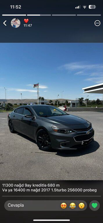 Chevrolet Malibu, 1.5 L, 2017 il, 256 000 km — Avtomobillər, Bakı (6)