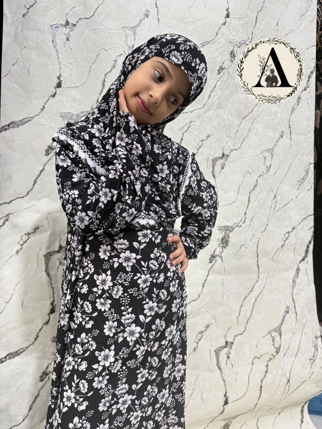 Uşaq üçün çiçək naxışlı namaz dəsti - İki hissədən ibarət komplekt — Mallar, Bakı (7)