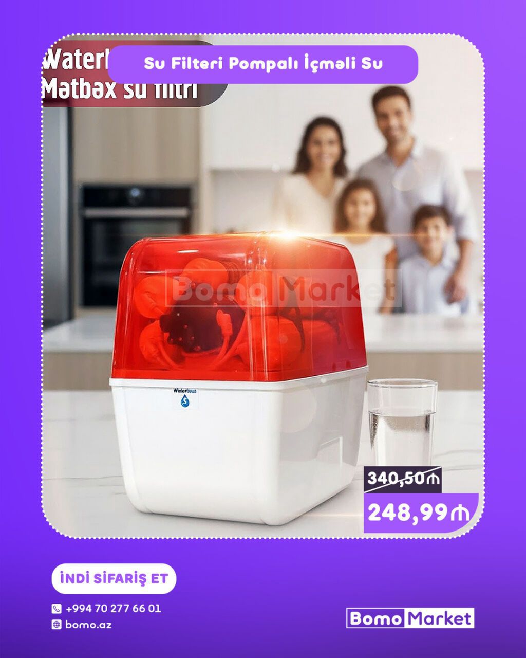 Su Filteri – Pompalı İçməli Su Sistemi • Mətbəx üçün kompakt masaüstü — Mətbəx texnikası, Bakı