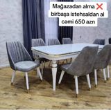 Qonaq otağı üçün, Yeni, Açılan, Dördbucaq masa, 6 stul — Furniture