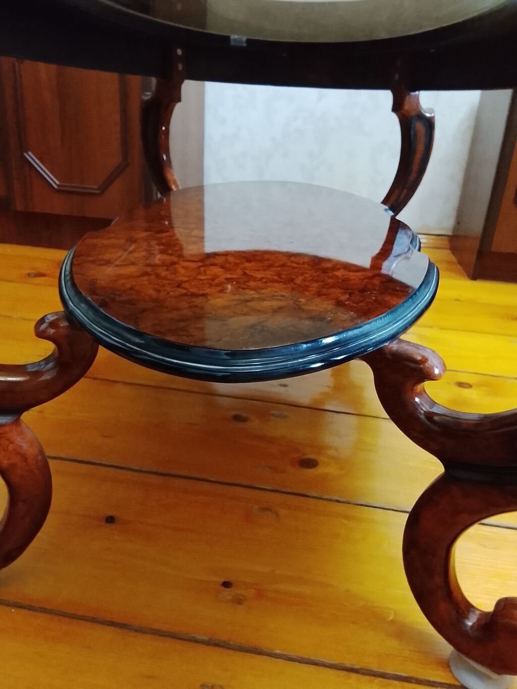 Oval masa, Açılmayan, Təkərsiz, Şüşə, Zəmanətsiz — Mebel, Bakı (5)