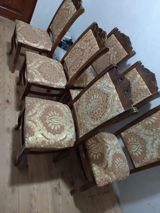 - Taxta karkaslı, klassik üslubda 6 ədəd yemək otağı stulu - Qəhvəyi — Chairs