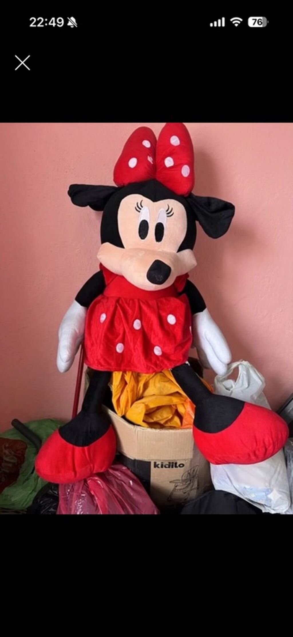 Böyük ölçülü Minnie Mouse plyuş oyuncağı - Yumşaq, toxunuşa xoş