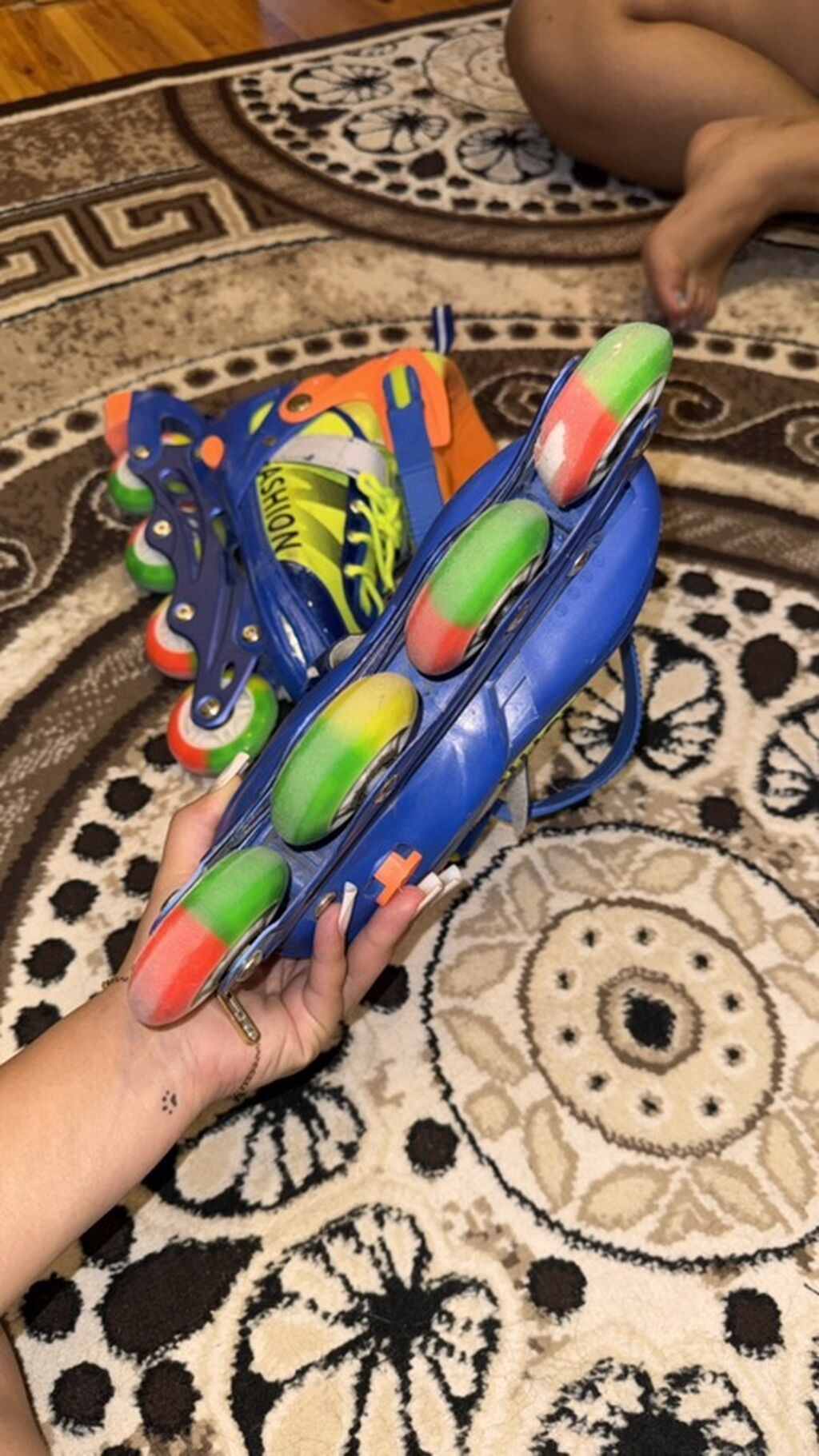 Uşaq üçün tənzimlənən təkərli konki (roller skates) - Rəng — İdman və istirahət, Xırdalan (4)