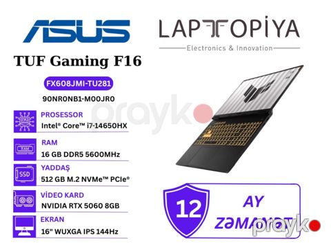 ASUS tuf Gaming F16 FX608JMI-TU281 (90NR0NB1-M00JR0) — Bakı