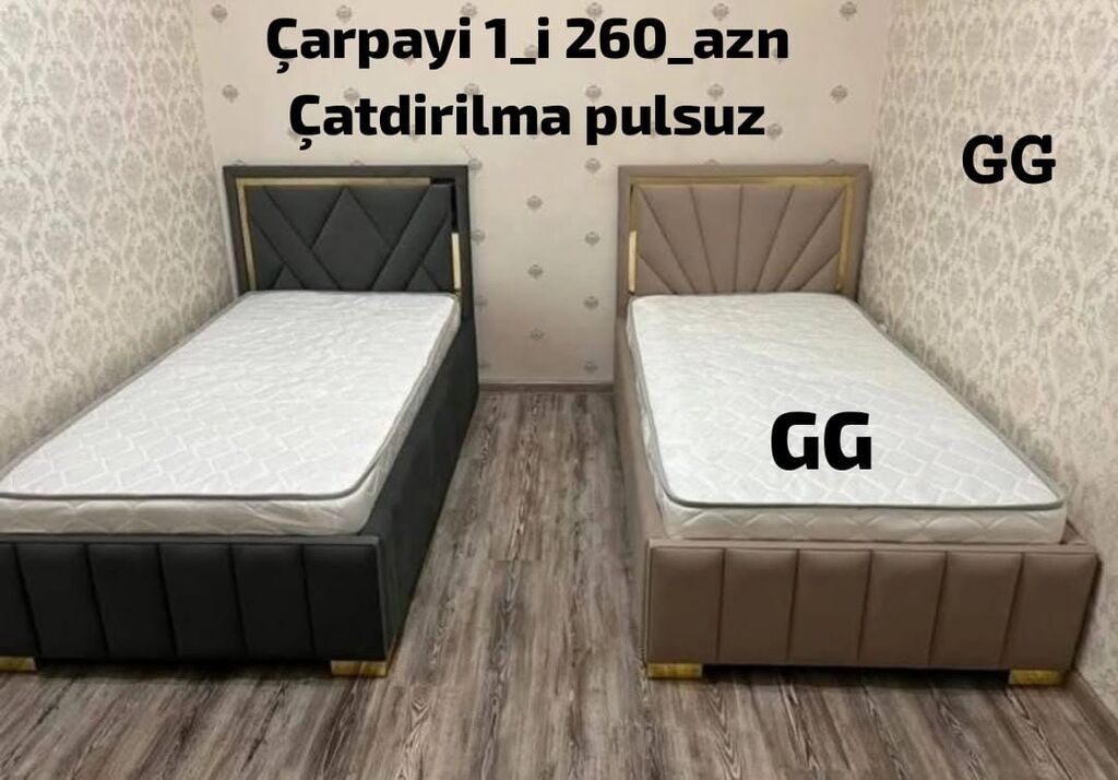Yeni ve Sifarişle Çarpayi 260 azn Matras hediyye 🎁 Ölçü 2/90 Rəng — Mebel, Bakı