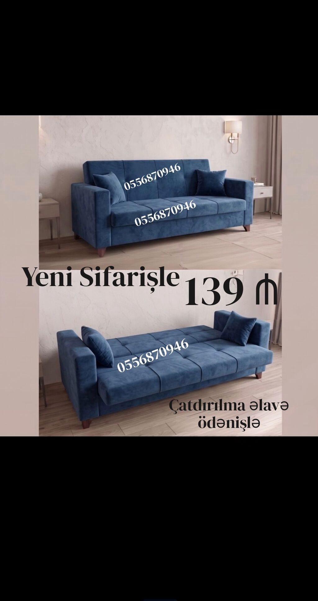 Divan, Yeni, Açılan, Bazalı, Parça, Ödənişli çatdırılma — Mebel, Bakı (3)