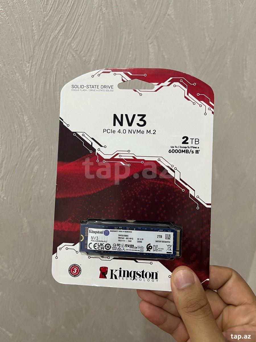 SSD "Kingston NV3 2 TB SNV3S/2000G M.2 PCI-E 4.0" — Elektronika, Bakı