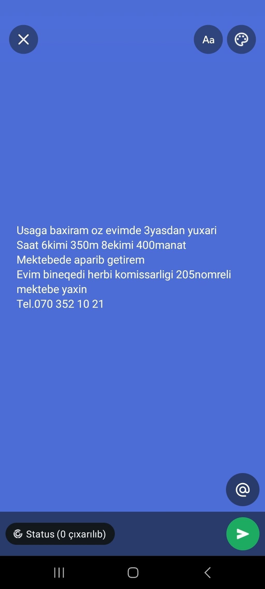 Uşaqlara baxım xidməti — öz evimdə, 3 yaşdan yuxarı