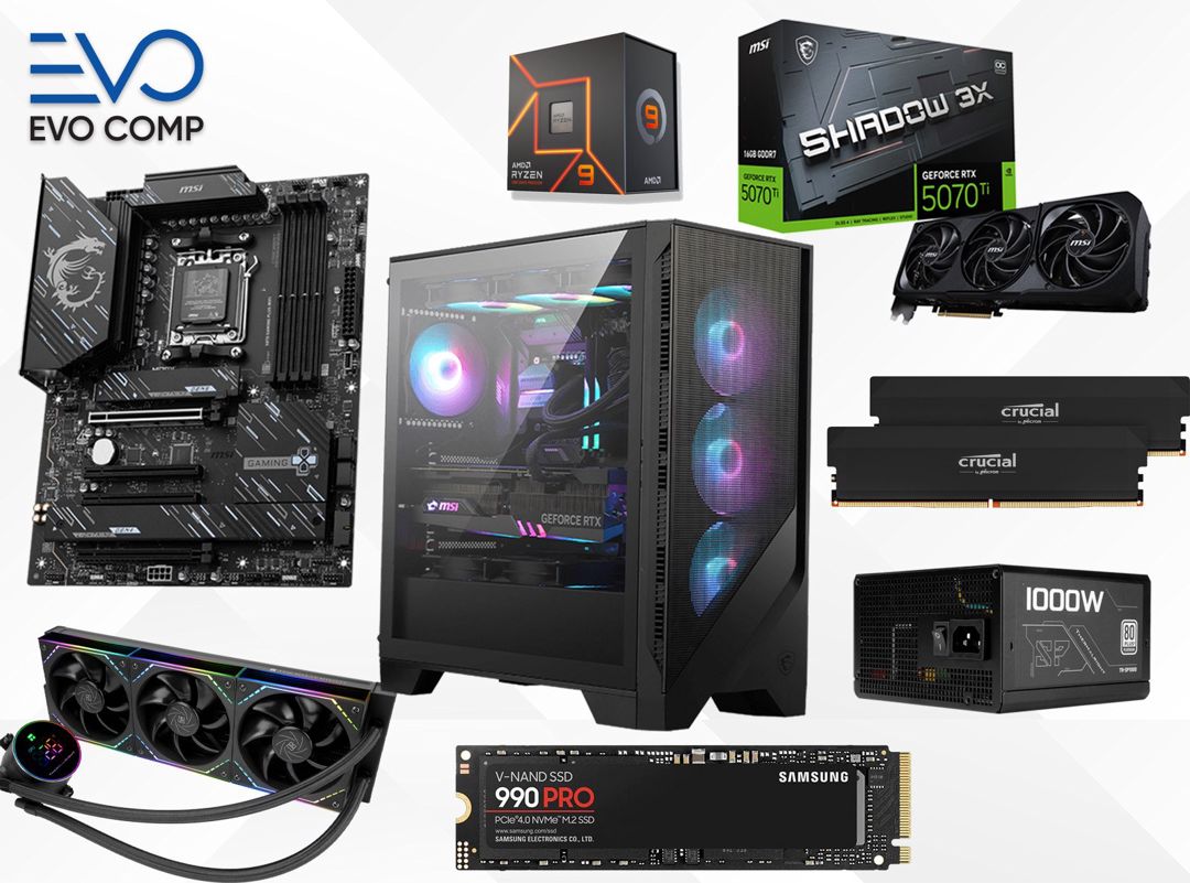 Evo Gaming PC Shadow Pro RTX 5070 Ti 16GB | Ryzen 9 7950X3D | 32GB | 1TB — Masaüstü kompüterlər, Bakı