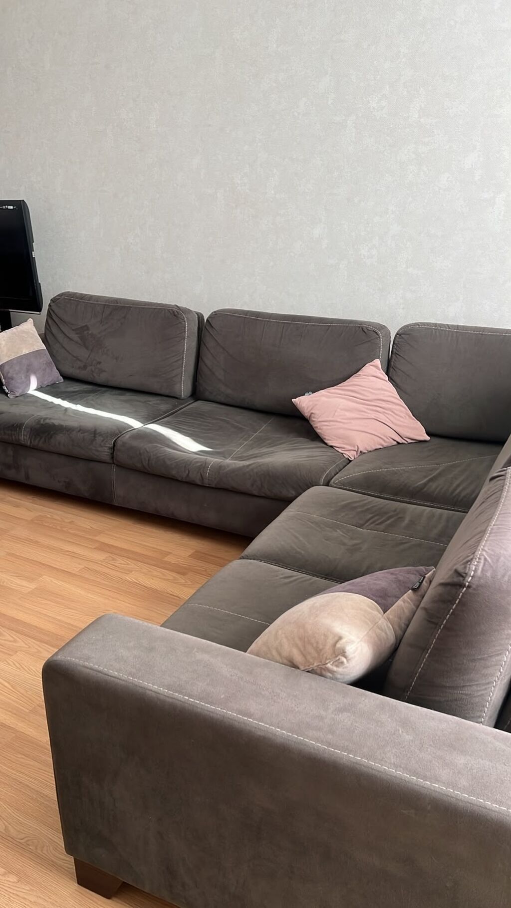 Künc divan, tünd boz rəng, L şəkilli — Divanlər, Bakı (5)