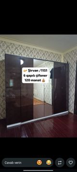 6 qapılı şifoner - Rəng: tünd qəhvəyi, parlaq səth - Ön tərəfdə 2 — Şirvan Şeheri Elanlar 10%le elan olunur.