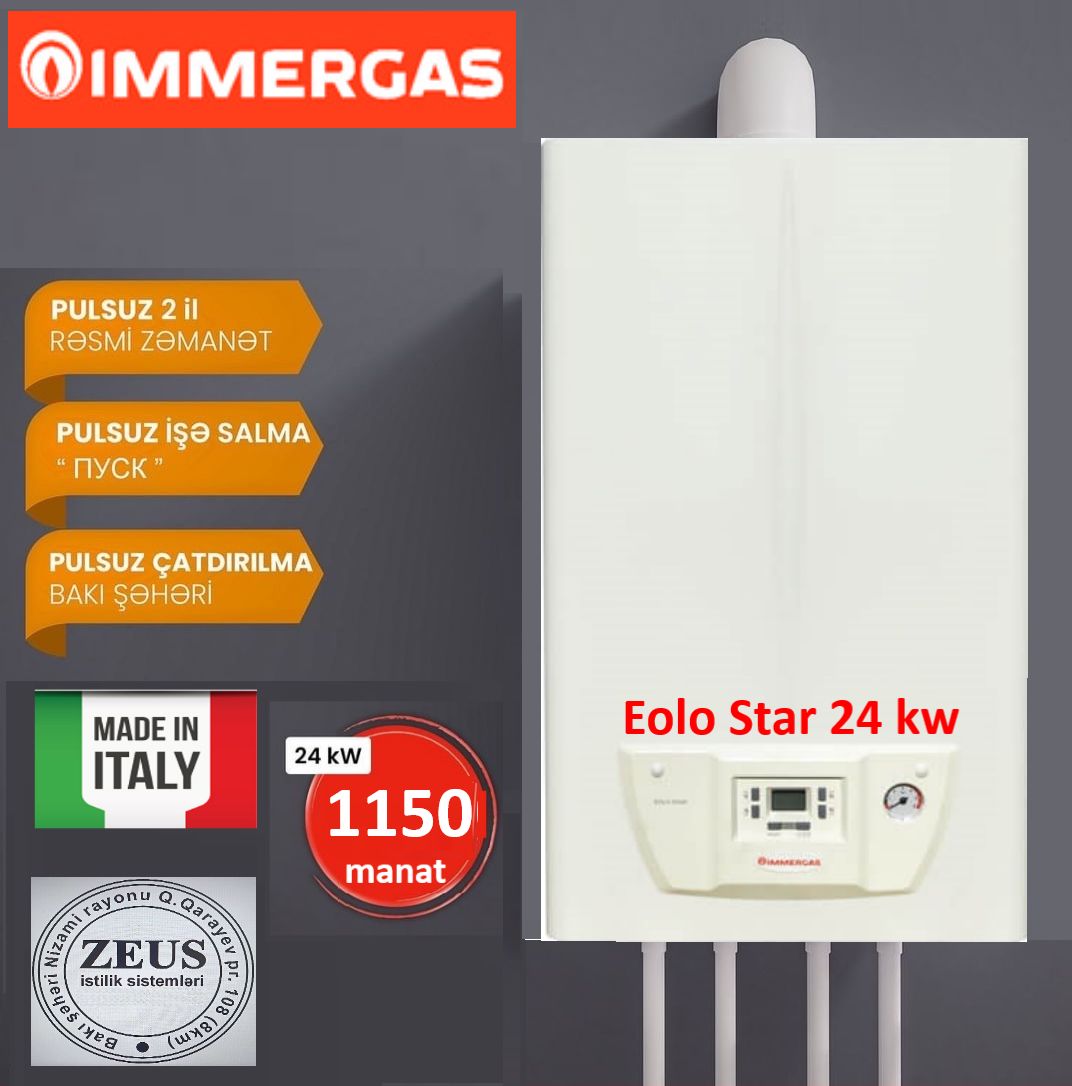 Kombi Immergas Eolo Star 24 kw — Su qızdırıcılar, Bakı (4)