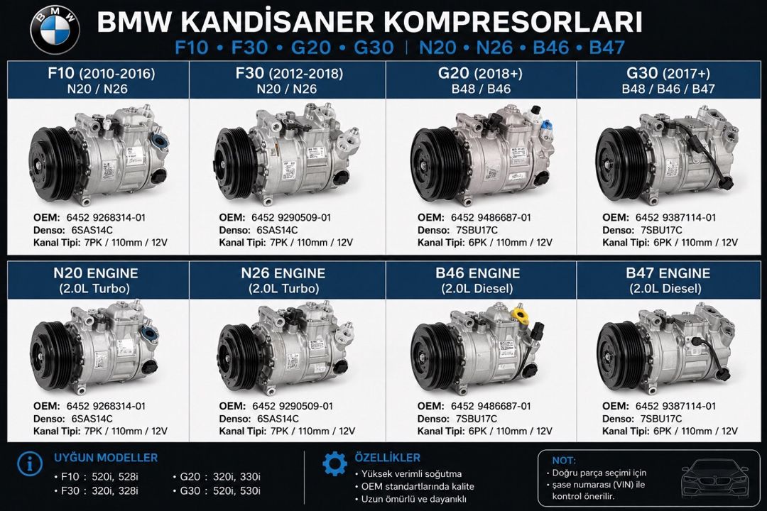 BMW F10, BMW F30, BMW G20, BMW G30 kondisoner kompresorları — Ehtiyat hissələri və aksesuarlar, Bakı