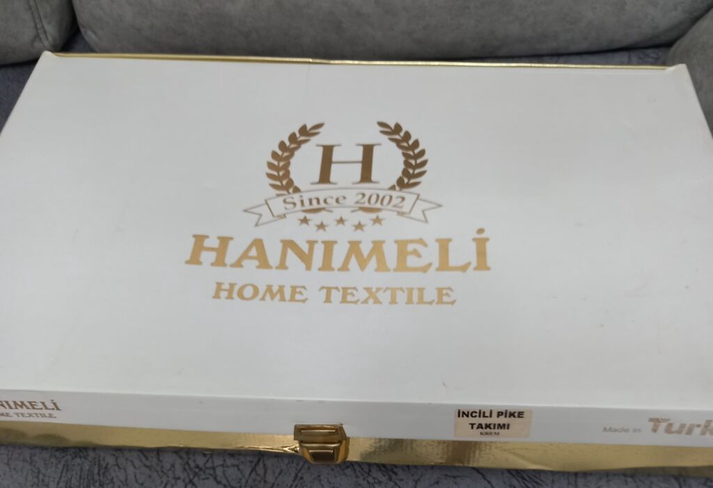 Hanımeli Home Textile markalı “İncili” pike takımı. Qutulu dəstdir — Tekstil, Bakı