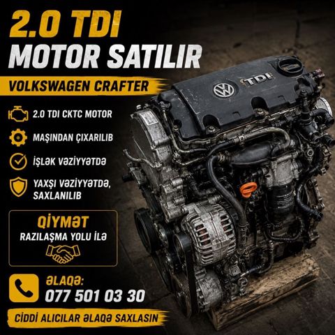 Volkswagen Crafter üçün 2.0 TDI CKTC mühərrik. Xüsusiyyətlər: - 2.0