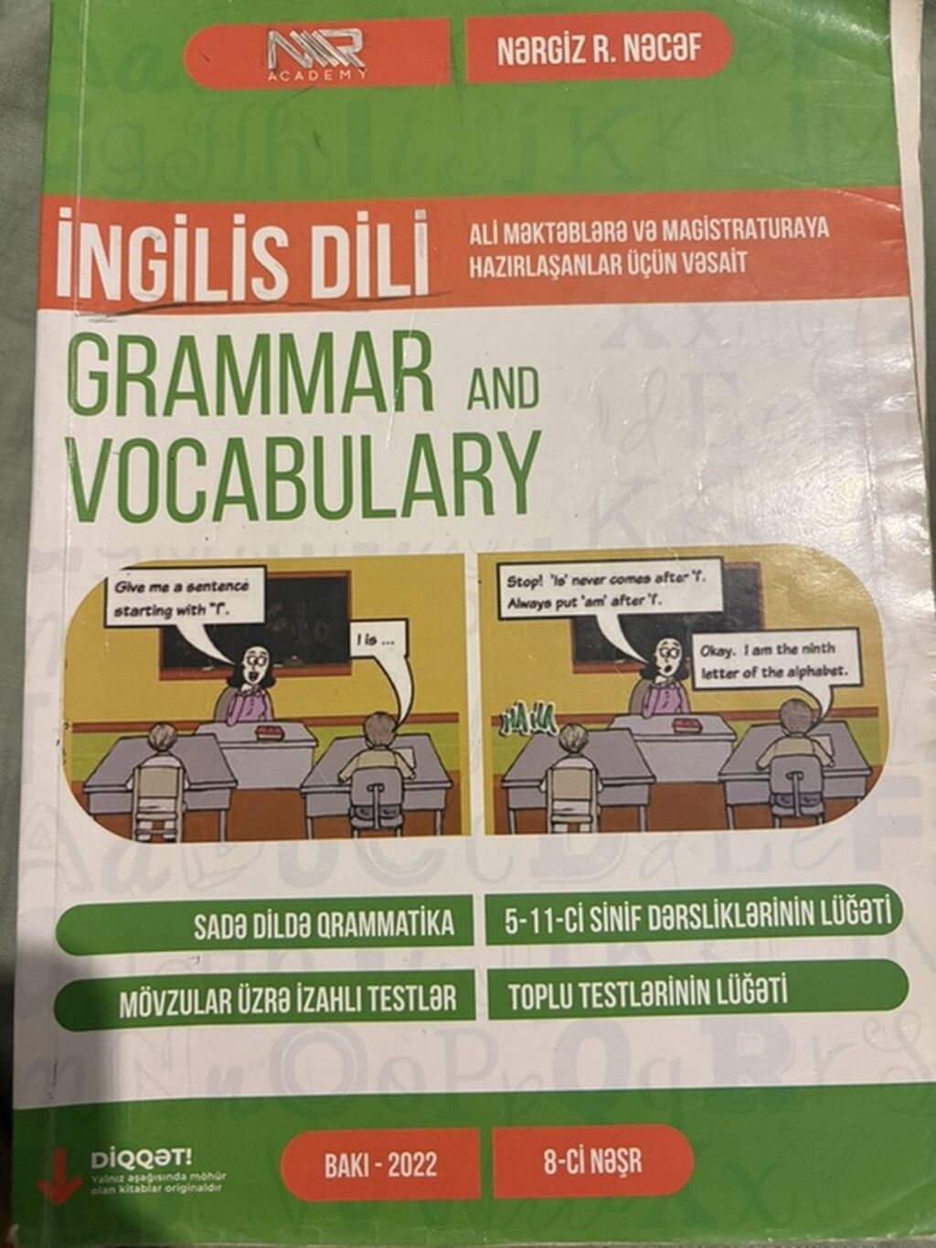 Məhsul: “İngilis Dili – Grammar and Vocabulary” dərs vəsaiti Müəllif