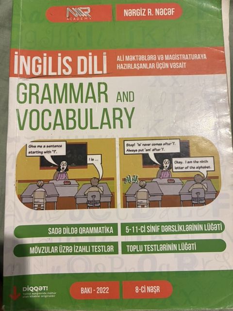 Məhsul: “İngilis Dili – Grammar and Vocabulary” dərs vəsaiti Müəllif