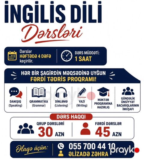 Xarici dil kursu, İngilis dili