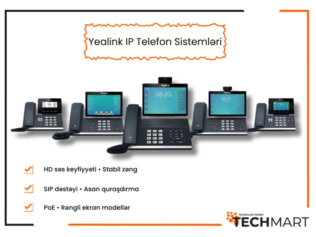 YEALİNK IP telefon sistemləri — Şəbəkə və server avadanlığı, Bakı