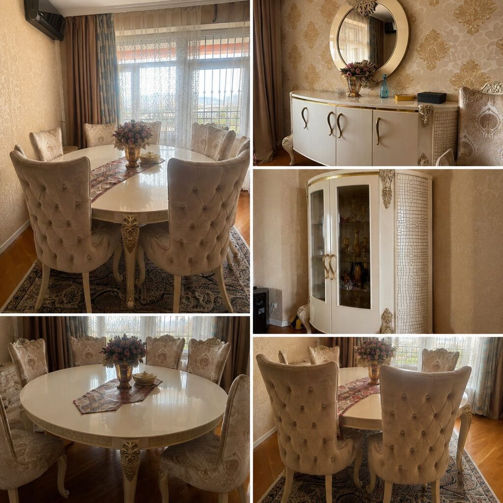 Qonaq otağı üçün, İşlənmiş, Yumru masa, 8 stul — Mebel, Bakı