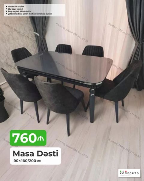 Masa Dəsti – 90×160/200 sm - Açılan mexanizm: masa ölçüsü 160 sm-dən — Konforto Mebel — Çarpayılar