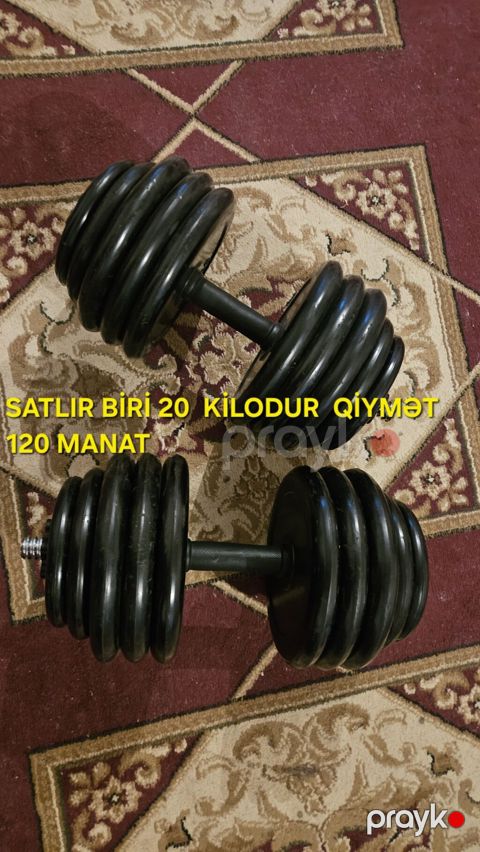 Tənzimlənən təkəlli qantel dəsti - 2x20 kq