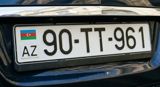 Azərbaycan dövlət nömrə nişanı: 90-TT-961 - Standart ölçülü metal — Авто