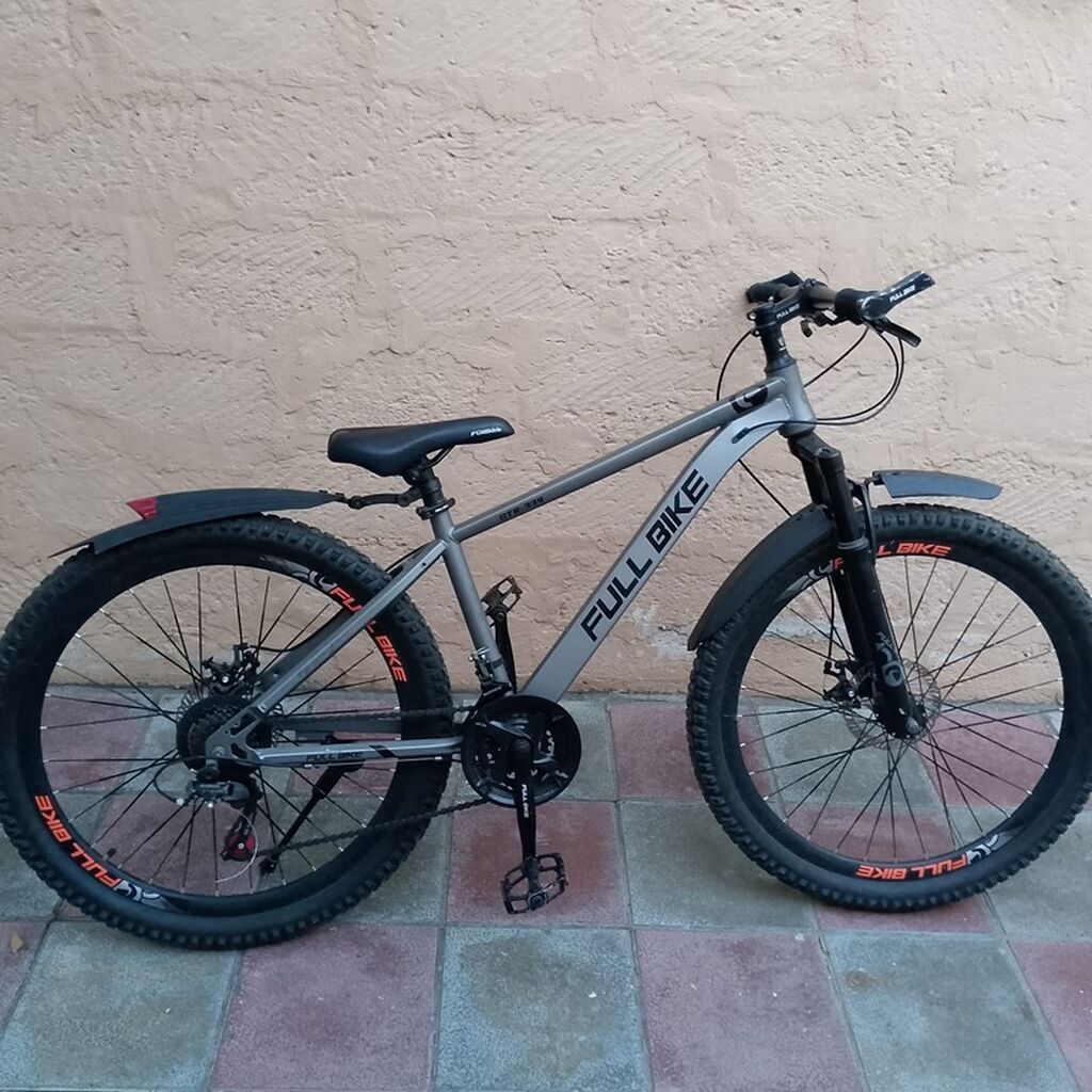 FULL BIKE dağ velosipedi — 27.5\", alüminium, boz rəng, disk əyləcləri