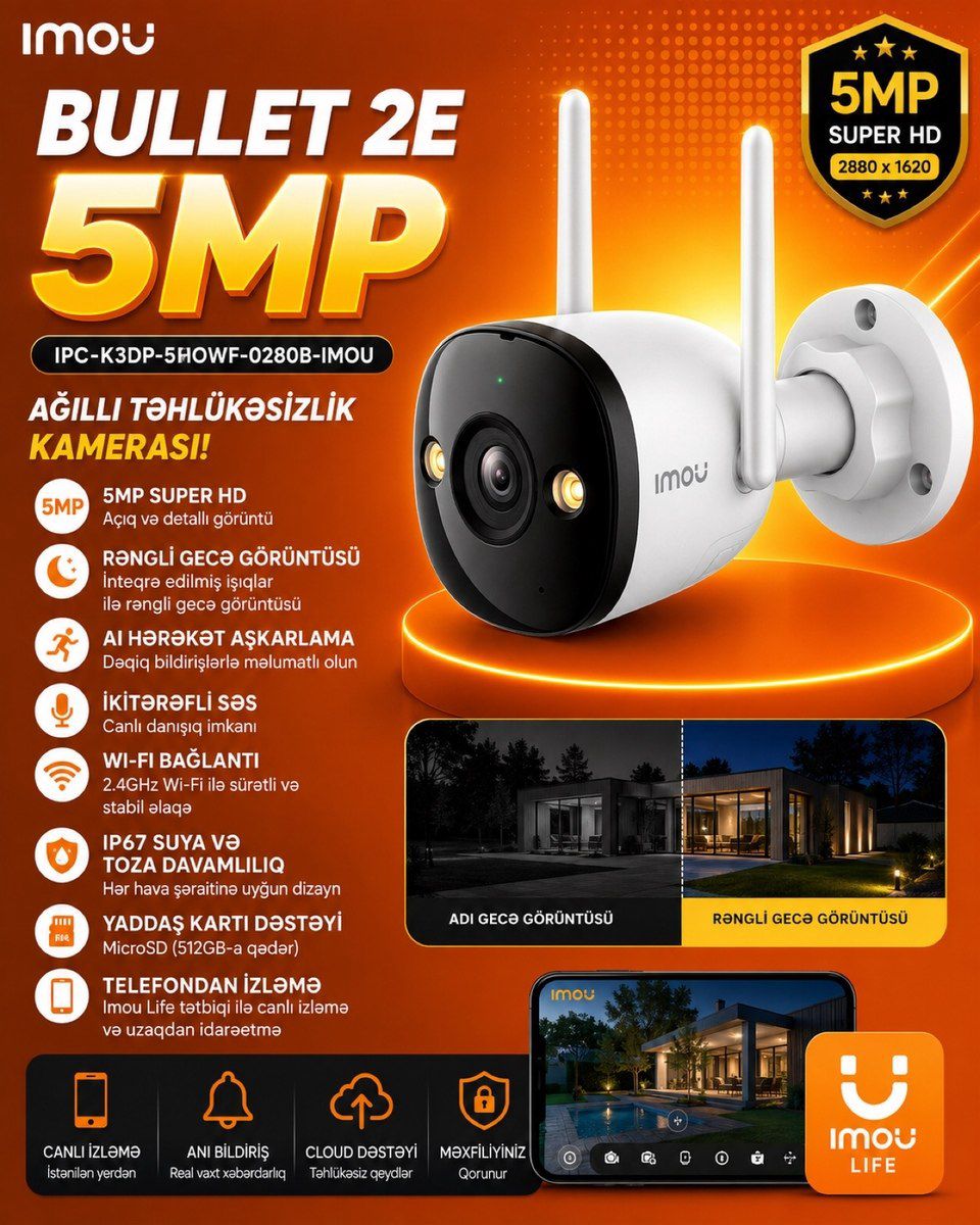 Wifi kamera — Təhlükəsizlik sistemləri, Bakı (5)