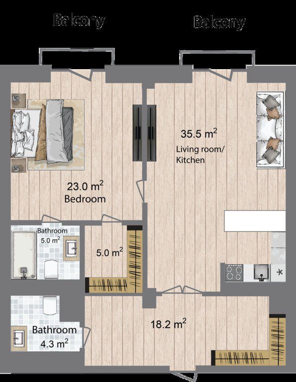 Satılır 2 otaqlı yeni tikili 106.8 m² — Mənzil, Bakı (6)