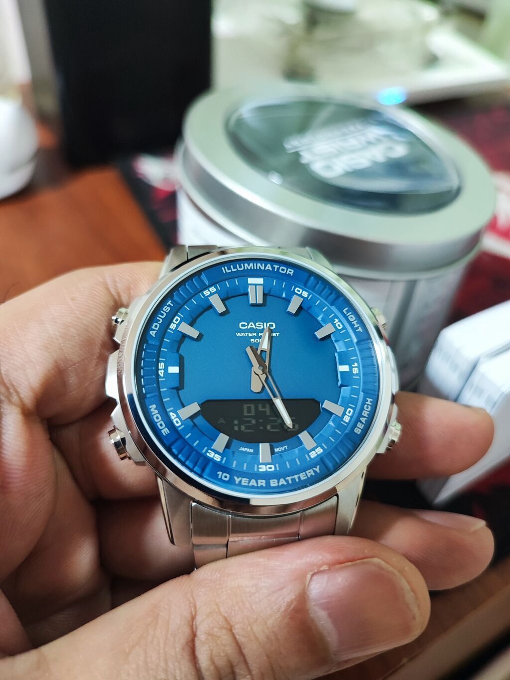 Casio AMW-880D-2A1 - Parlaq mavi siferblat, “Illuminator” — Qol saatları, Bakı (2)