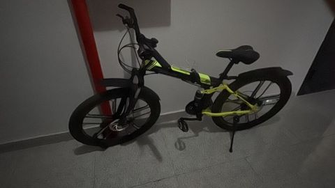 Qatlanan dağ velosipedi – 26” - Rəng: qara/neon sarı akssentlər -