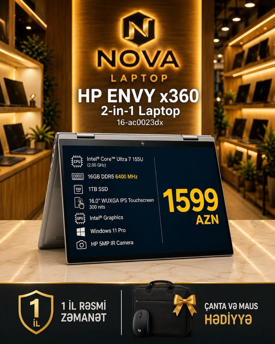HP ENVY x360 16-ac0023dx 2-in 1 — Elektronika, Bakı