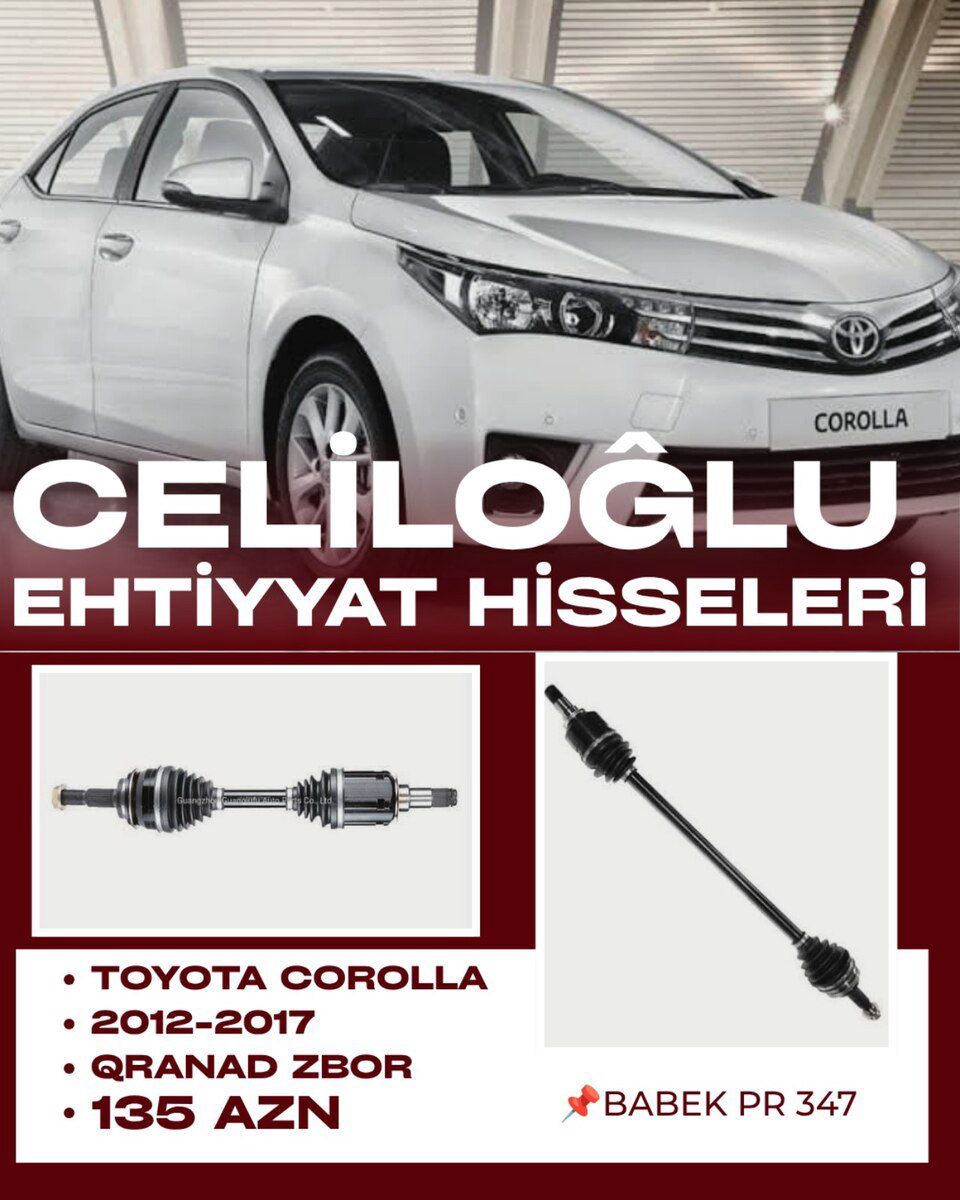 Toyota Corolla 2012-2017 oynaqlı birləşməsi — Ehtiyat hissələri və aksesuarlar, Bakı