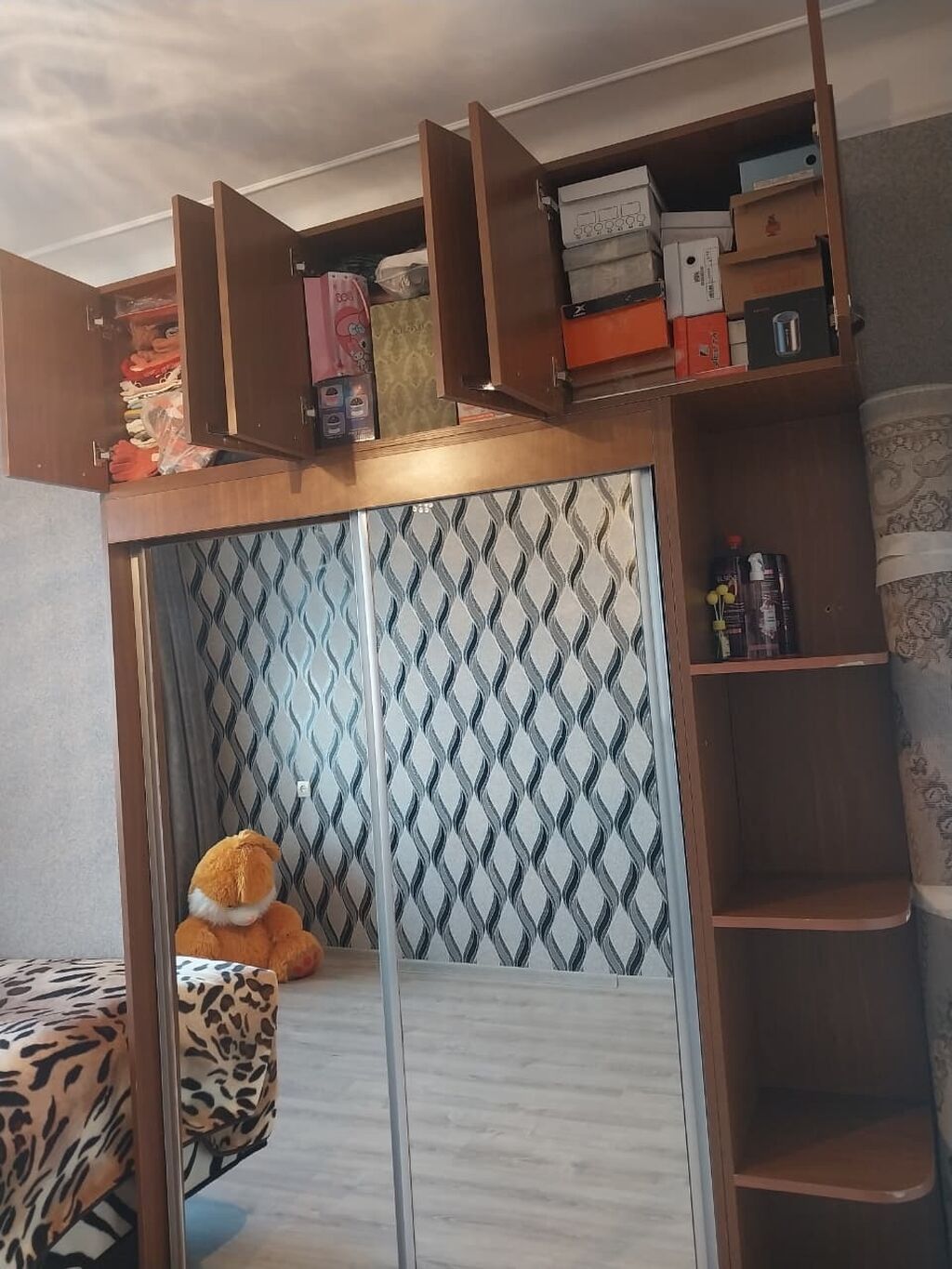 İşlənmiş, 2 qapılı, Güzgülü, Qəhvəyi, Taxta, Kupe, Düz dolab — Mebel, Masazır (2)