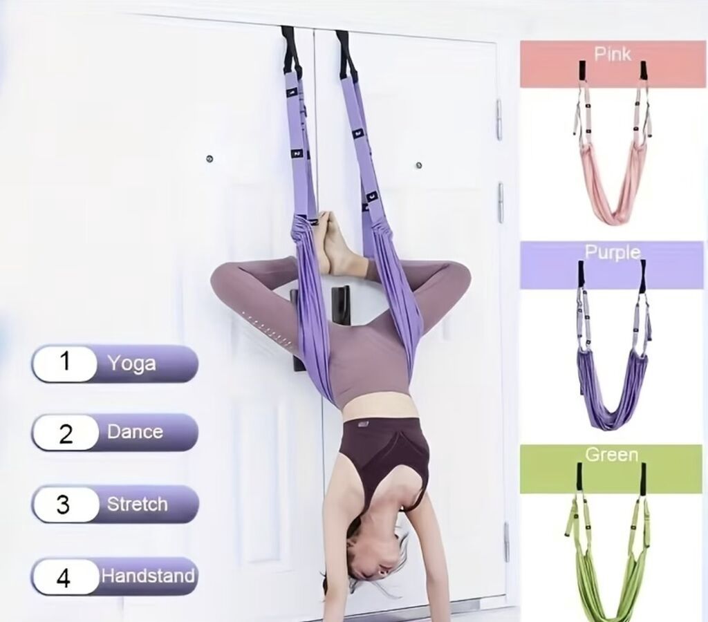 Qapıya Bərkidilən Aerial Yoga/Qamış Asqısı – Yaşıl rəng - İstifadə — İdman və istirahət, Bakı (3)