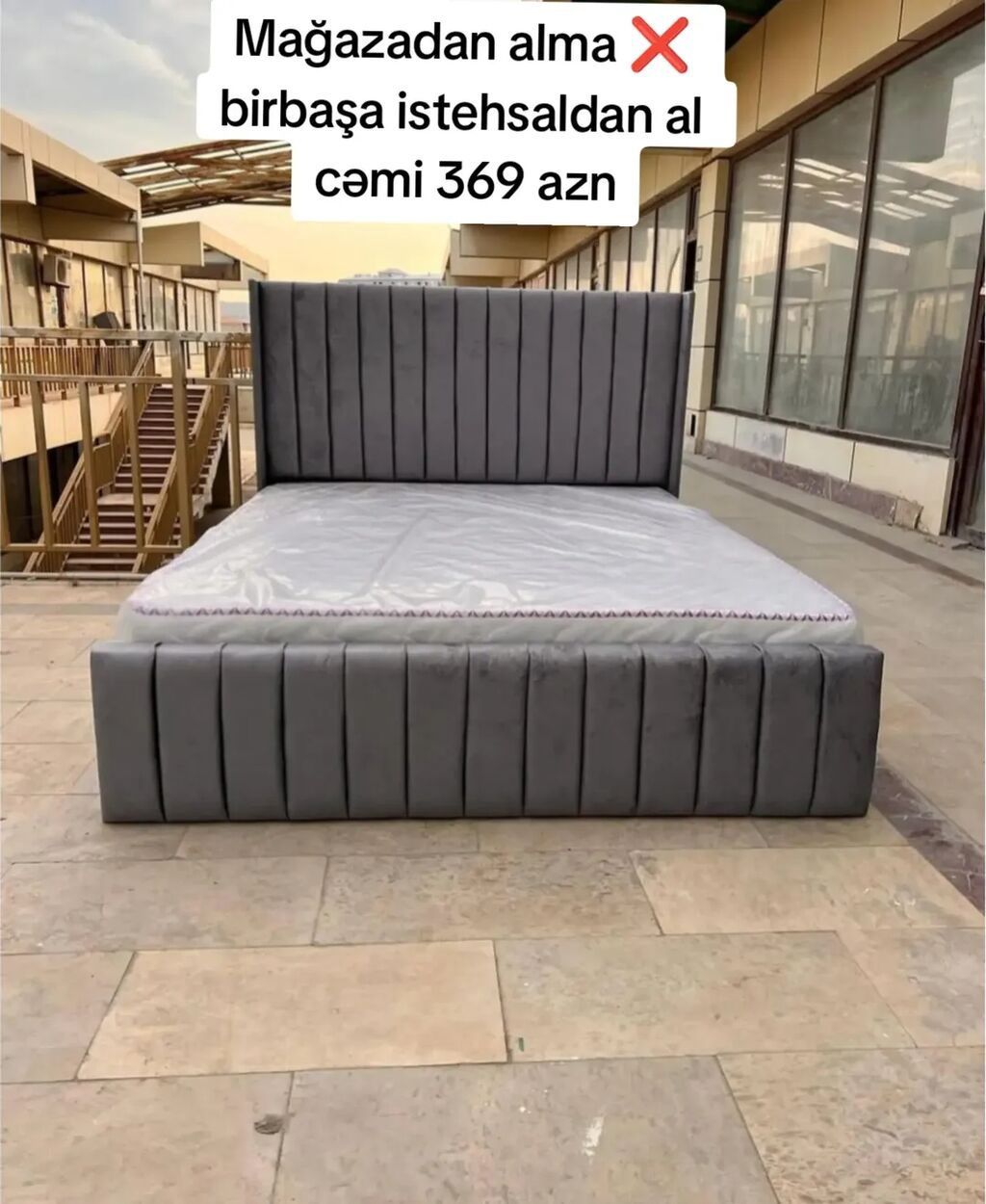 Yeni, İkinəfərlik çarpayı, Bazasız, Matras ilə, Siyirməsiz