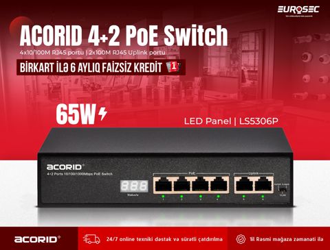 4-Portlu PoE Switch "Acorid LS5306P"