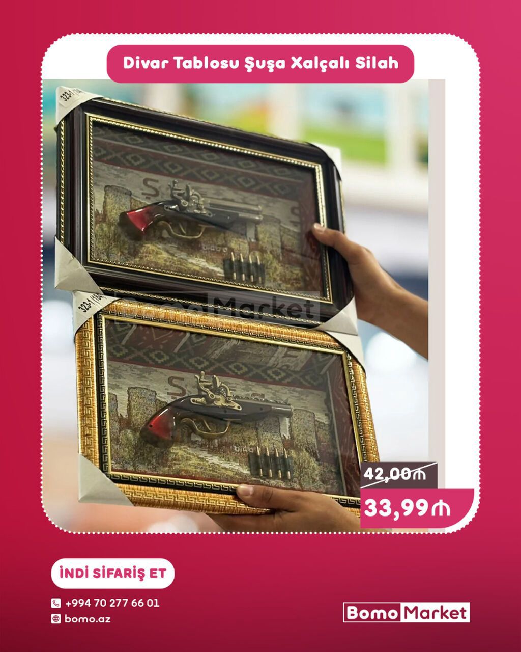 Divar Tablosu – Şuşa Xalçalı 3D Dekorativ Ev Dekoru