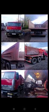 KamAZ 6x4 tipli dump (samanlıq) yük maşını - Güzgülü, geniş kabinli — Yük maşınları