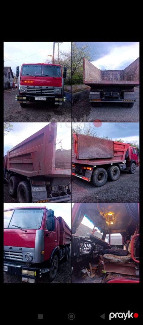 KamAZ 6x4 tipli dump (samanlıq) yük maşını - Güzgülü, geniş kabinli — Daşkəsən