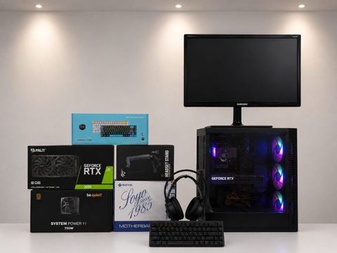 Oyun üçün tam PC komplekti — RTX 3050, Ryzen, monitor və periferiyalar